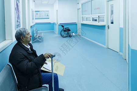 休息卫生门诊部生病的老人在医院图片