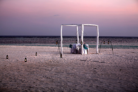 夕阳海滩马尔代夫海景背景