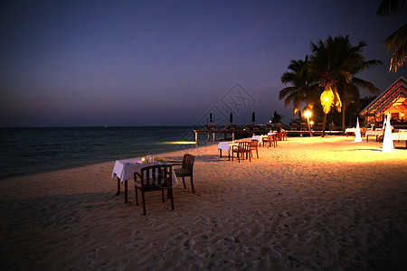 度假胜地晚餐彩色图片马尔代夫海景风光图片