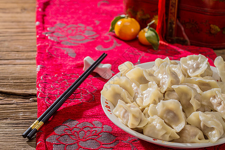 年夜饭菜东亚文化新年过年春节吃饺子背景