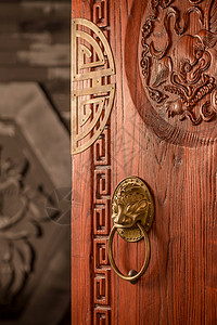 素材传统文化亚洲四合院的门图片