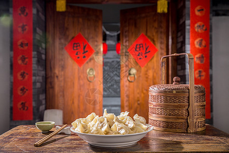 静物门口大组物体春节吃饺子图片