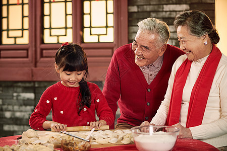 女人聚会彩色图片幸福家庭过年包饺子图片