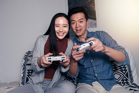 家庭游戏活力成年人相伴青年伴侣玩游戏背景