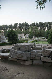 古代废墟破旧的远古的北京圆明园背景