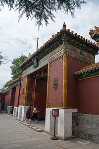 神圣附带的无法辨认的人北京雍和宫背景图片