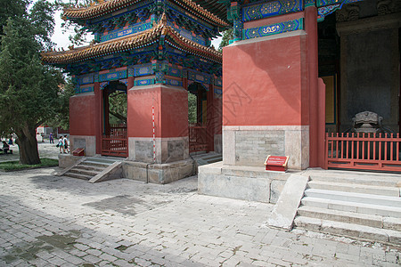 白昼彩色图片古老的北京雍和宫图片