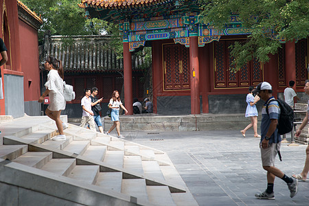北京 大楼佛教旅游胜地白昼北京雍和宫背景