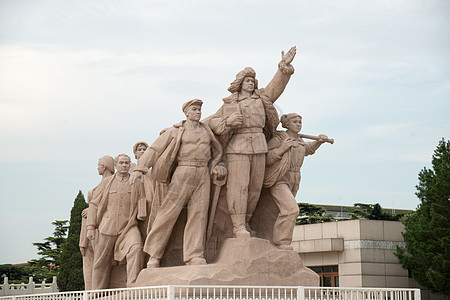 无人雕塑亚洲北京广场的雕像背景图片