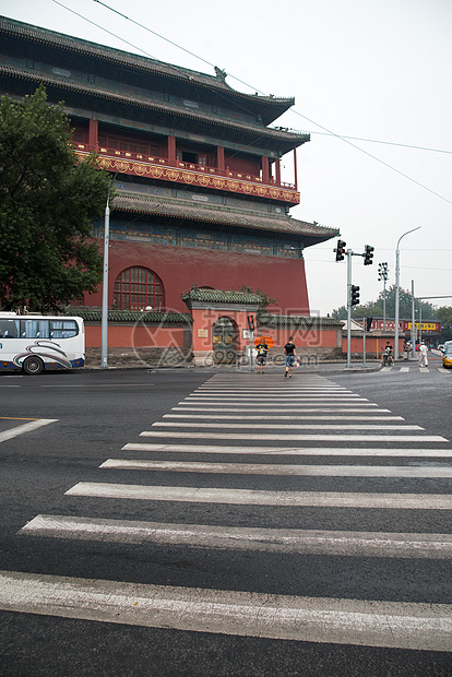 城楼东亚国内著名景点北京钟鼓楼图片