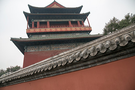 水平构图地标建筑彩色图片北京钟鼓楼图片
