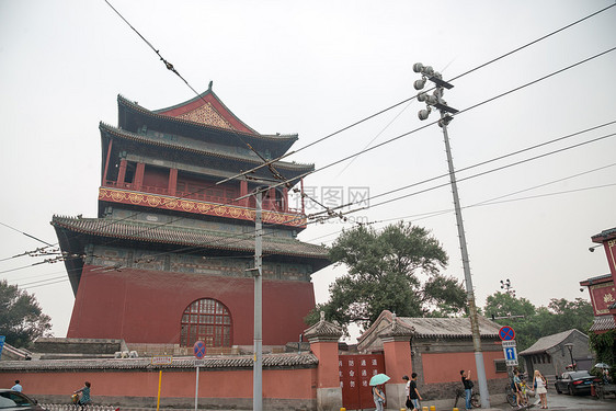 传统水平构图古典式北京钟鼓楼图片