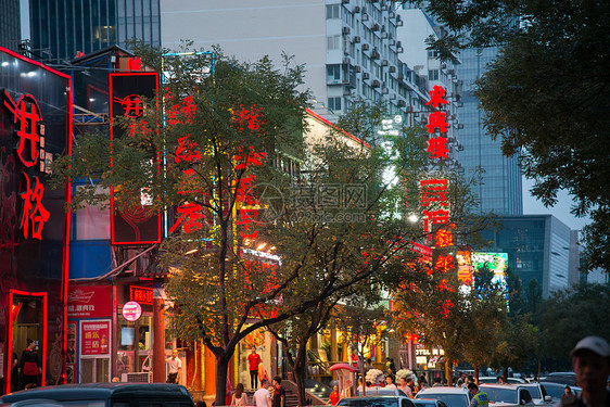 小吃街公路广告北京街市夜景图片