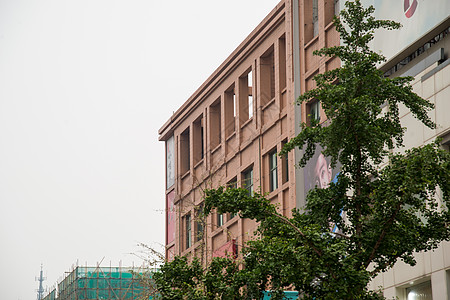 都市风光白昼办公大楼北京王府井背景图片