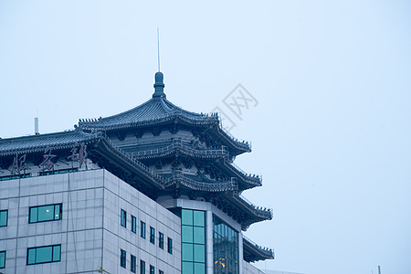 北京 大楼户外白昼水平构图北京王府井背景