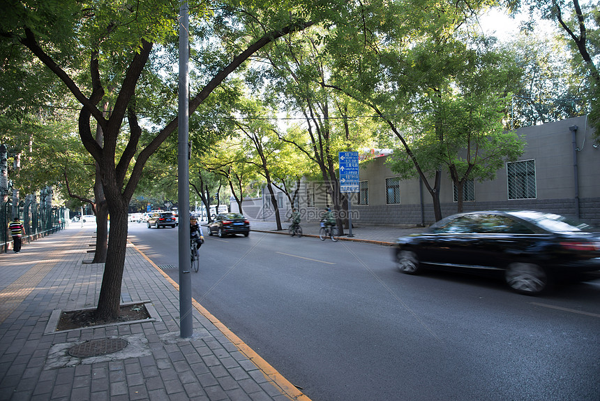 建筑外部繁荣植物北京三里屯街景图片