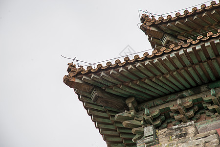 张家界旅游名胜白昼定陵建筑外部北京十三陵背景