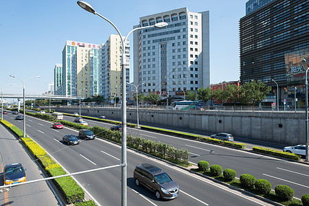 首都当地著名景点旅游胜地北京西直门建筑群图片
