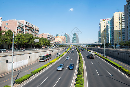 城市楼群市中心城市道路亚洲北京西直门建筑群背景