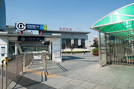 绿色城市北京旅游现代北京西直门背景