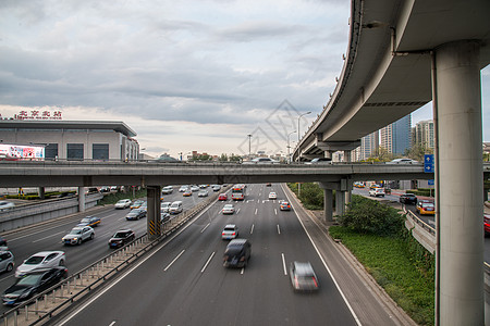 东亚当地著名景点城市道路北京西直门建筑群图片