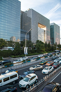 城市楼群城市道路人造建筑建造北京东直门背景