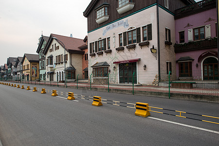 度假小镇街道城市生活购物北京通惠小镇酒吧街背景