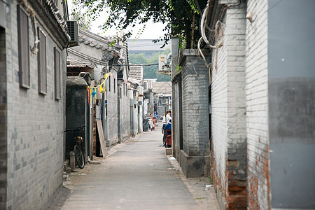 古典风格水平构图民俗北京胡同背景图片