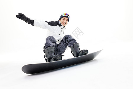 年轻单板滑雪动作图片