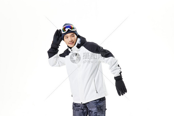 滑雪男青年形象图片