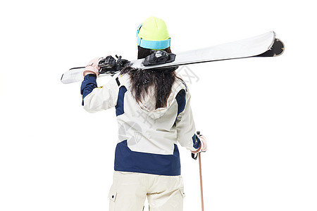 滑雪美女背影形象图片
