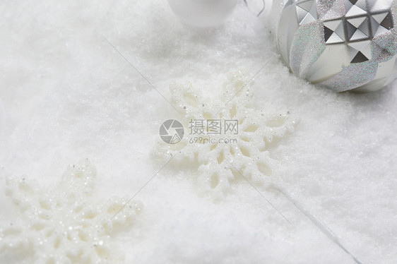 雪景静物雪花特写图片