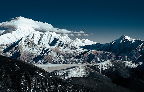 贡嘎雪山冬日风光背景图片