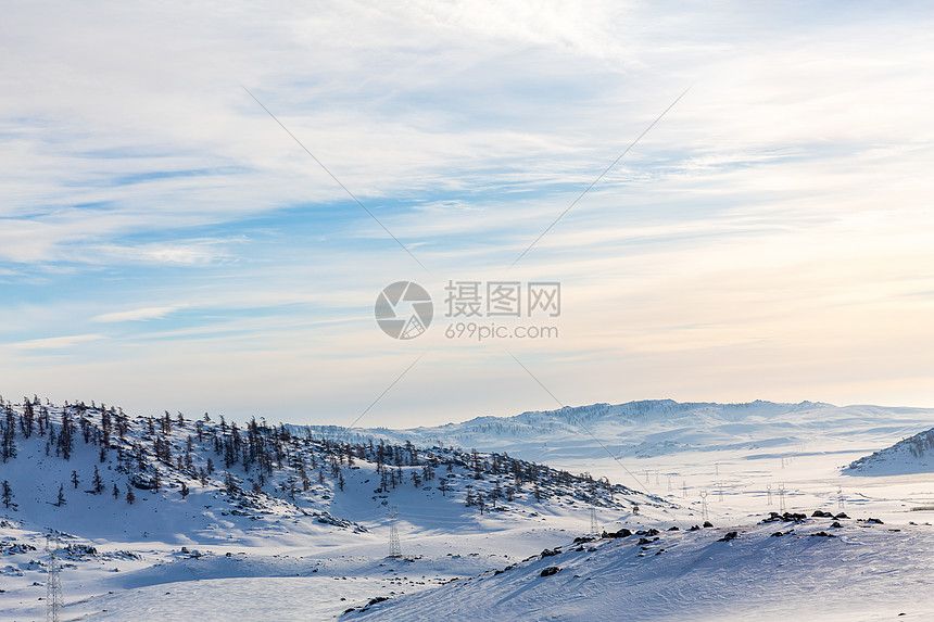 新疆喀纳斯禾木景区冬日雪景图片