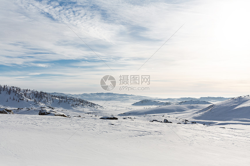 新疆喀纳斯禾木景区冬日雪景图片