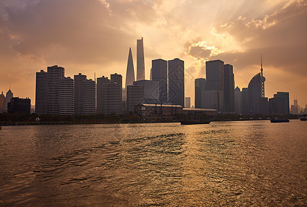 上海黄浦江城市风光背景图片