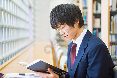 高中学生在图书馆学习图片