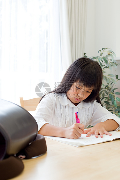 认真学习的小女孩图片