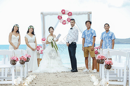 在海滩婚礼聚会照片图片