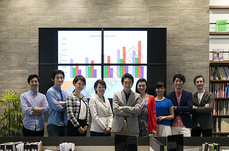 办公室内的商务团队形象背景图片