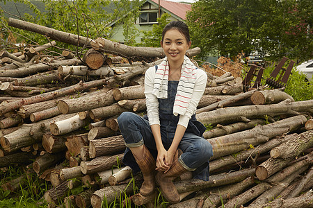 健康乡村生活农场女孩休息图片