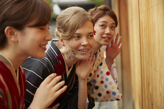 外国妇女和日本妇女在古都旅行图片