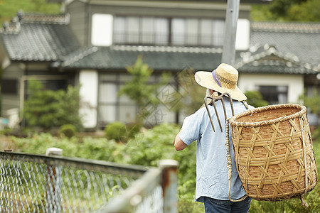 农村农民劳作背影图片