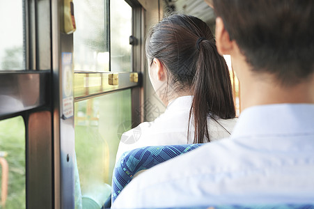 男男子人物回来的巴士乘客图片素材