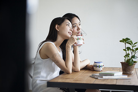 好闺蜜喝咖啡下午茶图片