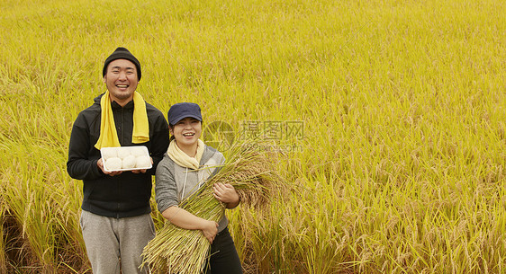 农民在田里收割小麦图片