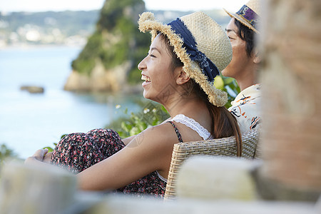 自然采光柱廊青年冲绳夫妇的露台旅行极好的看法图片