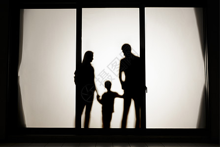 一家三口剪影家庭图片素材