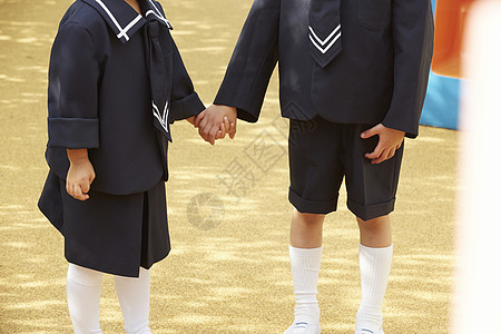 牵手的小学生图片素材