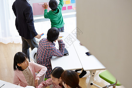 补习班老师在指导学生学习图片